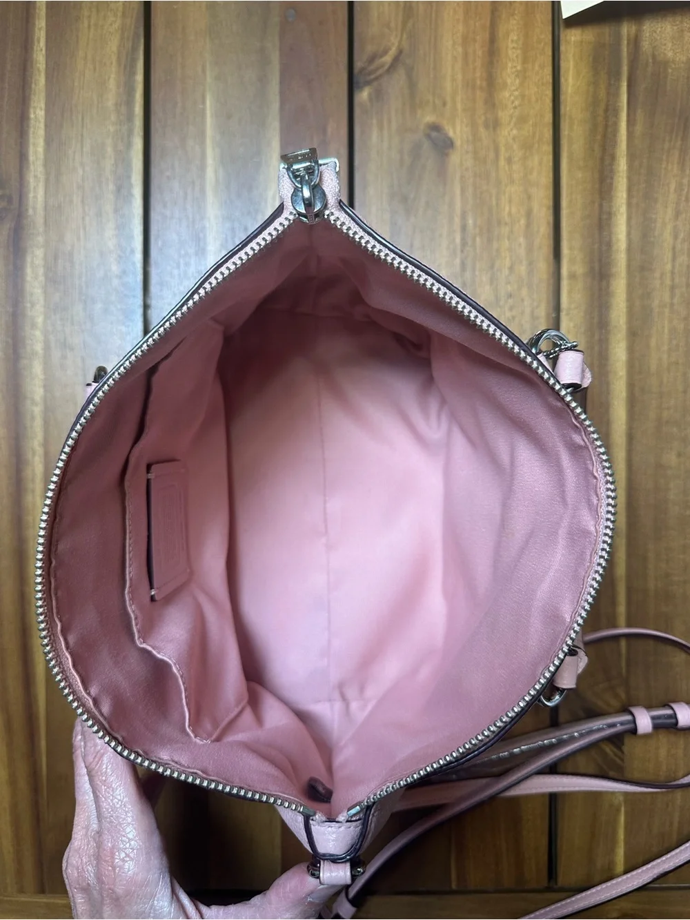 Coach Pink Pebbled Leather Mini Emma Crossbody Satchel